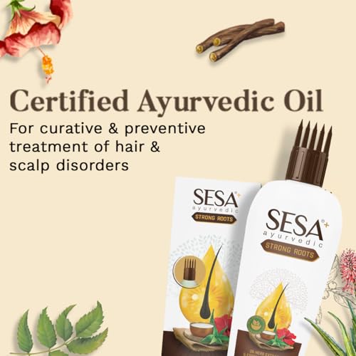 SESA Ayurvedic Strong Roots Hair Oil 100 Ml Hair Strenghtening Reduces Hairfall No Mineral Oil Hair Oil For Women And Men 338 oz - Image 5