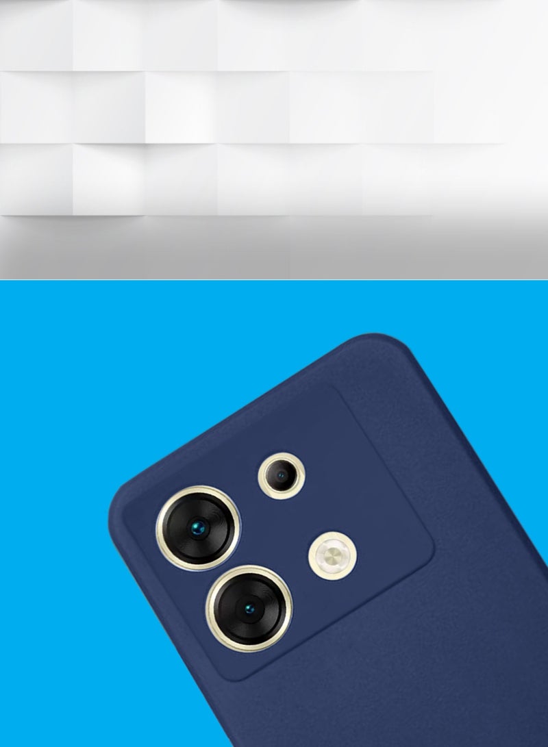 دبليو تيك غطاء حماية من السيليكون السائل الناعم لهاتف انفينيكس زيرو 30 5G 2023 أزرق داكن - Image 3