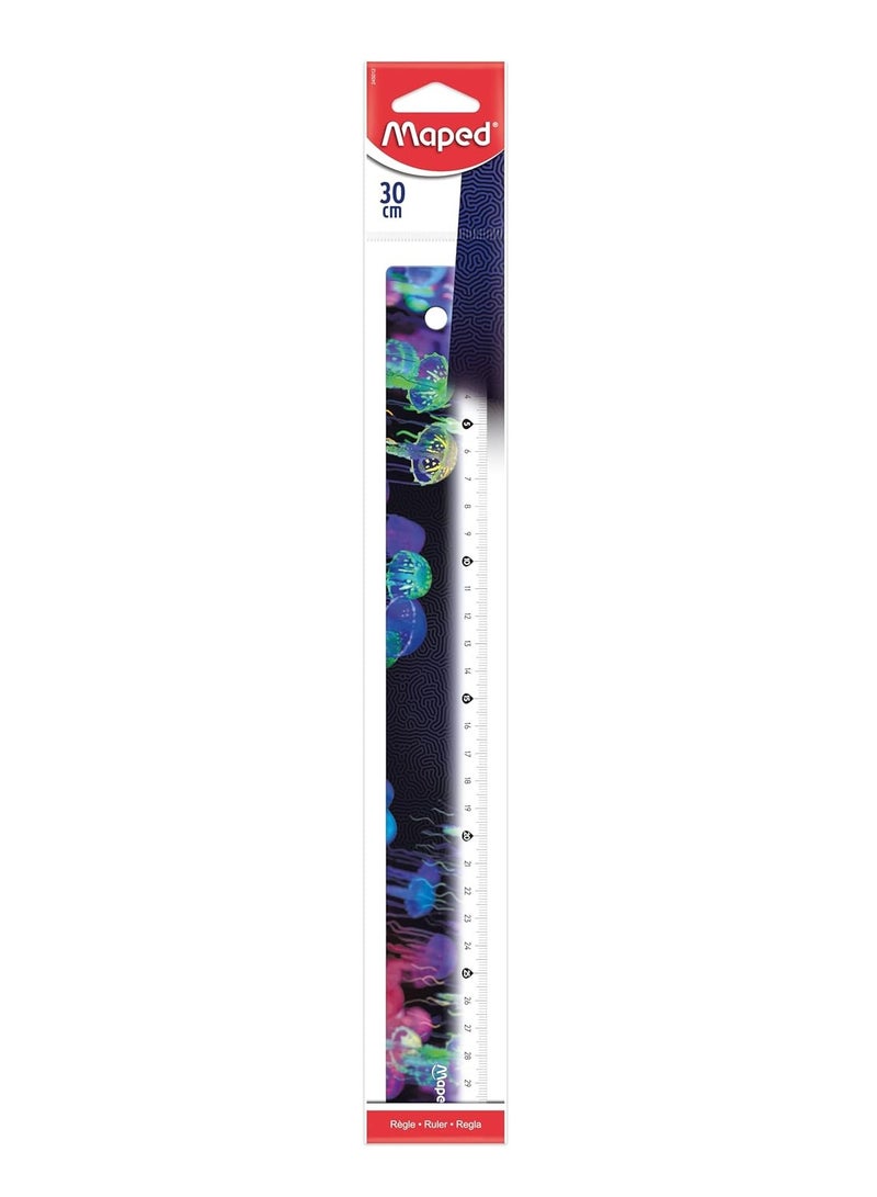 Maped Deep Sea Paradise Decorated School Ruler 30cm Size - Image 1