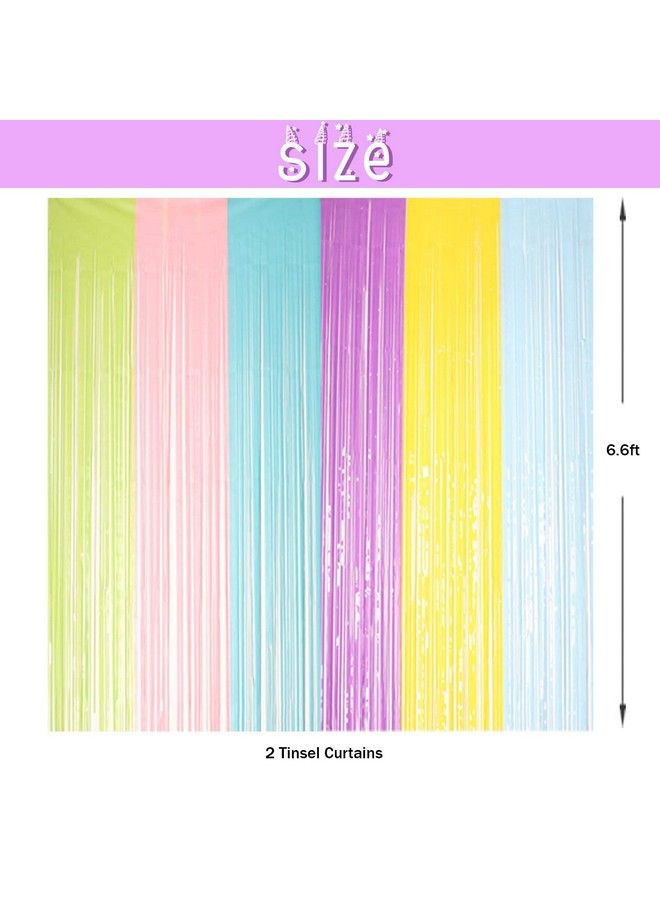 Hombae Unicorn 5Th Birthday Party Decorations For Girls Hombae 5Th Birthday Party Supplies Kit Rainbow Birthday Banner Balloons Garland No.5 Foil Balloon Macaron Tinsel Curtains - Image 5