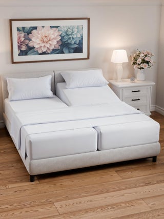 Split Queen Sheets - Easy-Fit  Wrinkle-Resistant  Designed for Split Queen Mattress - Split Queen Sheets Sets Fits 14"" to 16"" Deep Pockets - Premium Extra Soft  Queen Split Fitted Sheet Set - White - pzsku/Z47B093D3BA769D7DF3BEZ/45/1749668075/f7ec7173-00b7-4d48-bdbc-884e75ae2d94