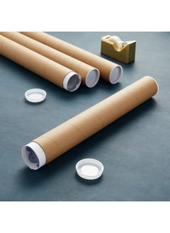 Juvale 12 Pack Mailing Tubes With Caps 2X16 Inch Kraft Paper Round Cardboard Mailers For Shipping Posters Art Prints Maps Blueprint (Brown)  - Image 2