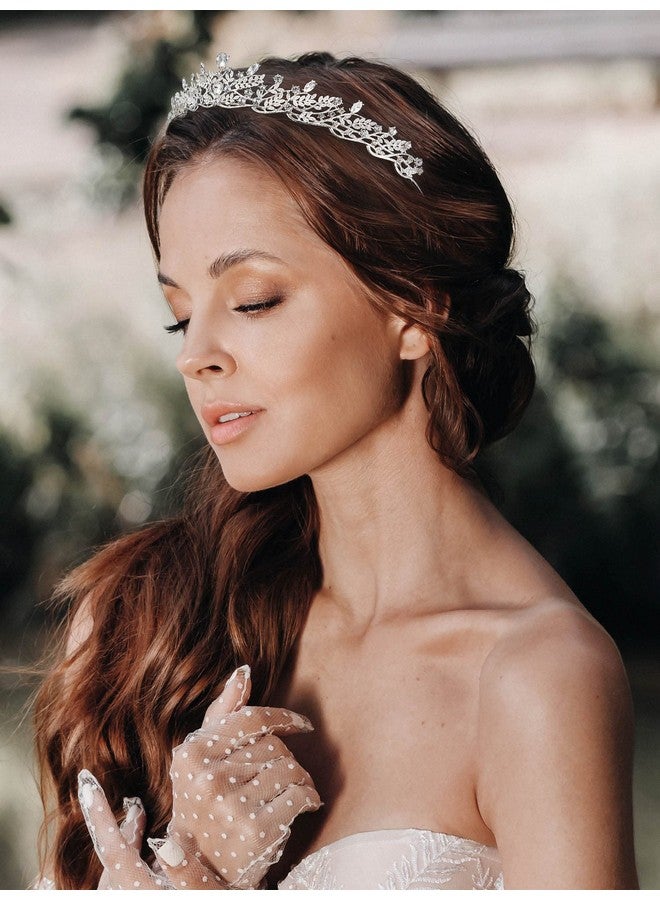 SWEETV Weetv Silver Tiara Crown For Women Princess Tiaras For Girls Crystal Retro Hair Accessories For Wedding Birthday Prom Pageant Quinceanera - Image 5