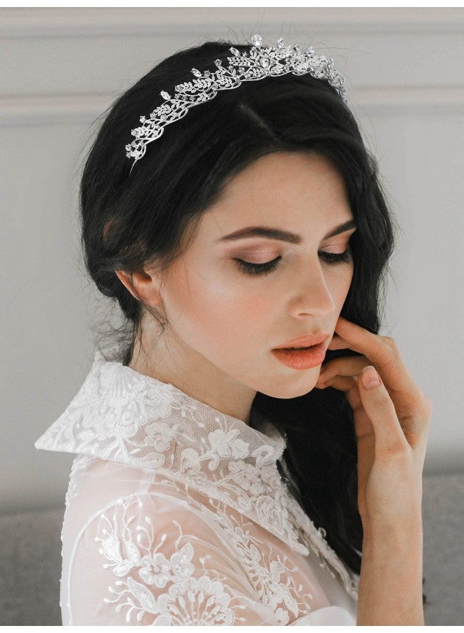 SWEETV Weetv Silver Tiara Crown For Women Princess Tiaras For Girls Crystal Retro Hair Accessories For Wedding Birthday Prom Pageant Quinceanera - Image 4