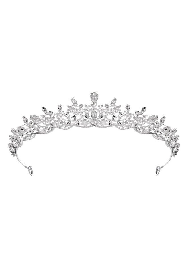 SWEETV Weetv Silver Tiara Crown For Women Princess Tiaras For Girls Crystal Retro Hair Accessories For Wedding Birthday Prom Pageant Quinceanera - Image 2