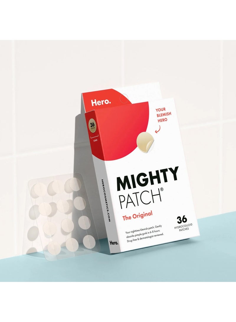 مايتي باتش رقعة هيرو مايتي الأصلية من مستحضرات التجميل - رقعة هيدروكولويد لعلاج حب الشباب والبثور، ملصقات موضعية للوجه والبشرة، صديقة للنباتيين ولم يتم اختبارها على الحيوانات (36 رقعة) - Image 2