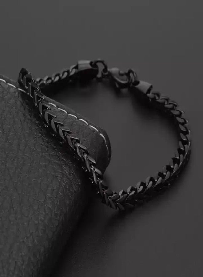 ميناز سلسلة ميناز رجالية، سوار رجالي، سلسلة سوداء رجالية، سلسلة أنيقة للأولاد، قلادة رجالية، سلاسل طويلة من الفولاذ المقاوم للصدأ، قلادة مقاومة للصدأ، إكسسوارات سوداء للرقبة 463 - Image 5
