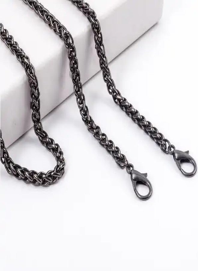 ميناز سلسلة ميناز رجالية، سوار رجالي، سلسلة سوداء رجالية، سلسلة أنيقة للأولاد، قلادة رجالية، سلاسل طويلة من الفولاذ المقاوم للصدأ، قلادة مقاومة للصدأ، إكسسوارات سوداء للرقبة 463 - Image 2
