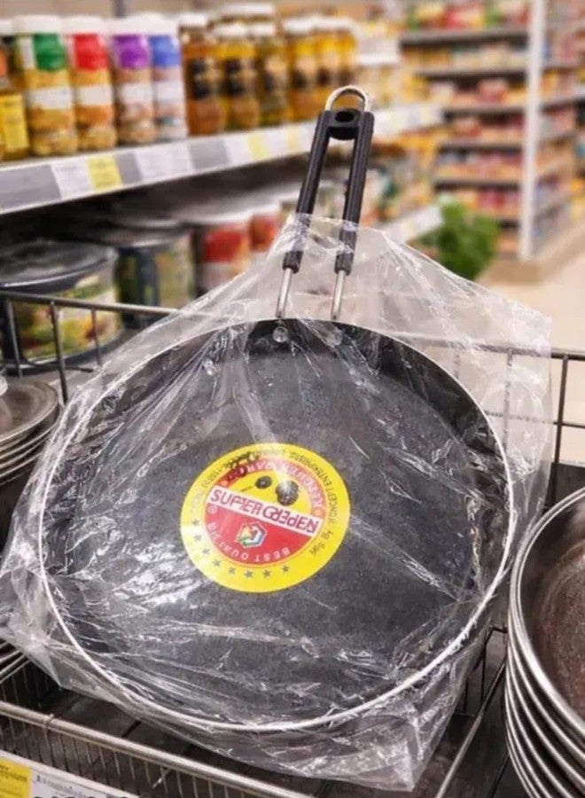 Super Golden Non-Stick Tawa Pan, Black, with Steel Handle for Roti and Dosa - Image 3