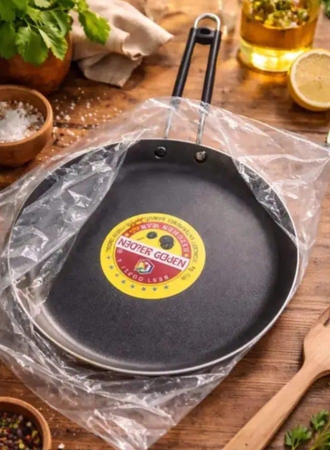 Super Golden Non-Stick Tawa Pan, Black, with Steel Handle for Roti and Dosa - Image 1