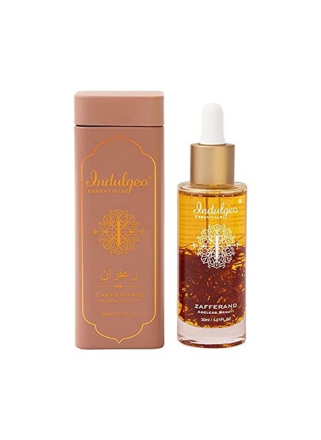 Indulgeo ESSENTIALS Zafferano Oil 30Ml Ageless Beauty With Saffron Lupin Seed Extract; 100% Organic & Crueltyfree ; Everyday Use  - Image 1