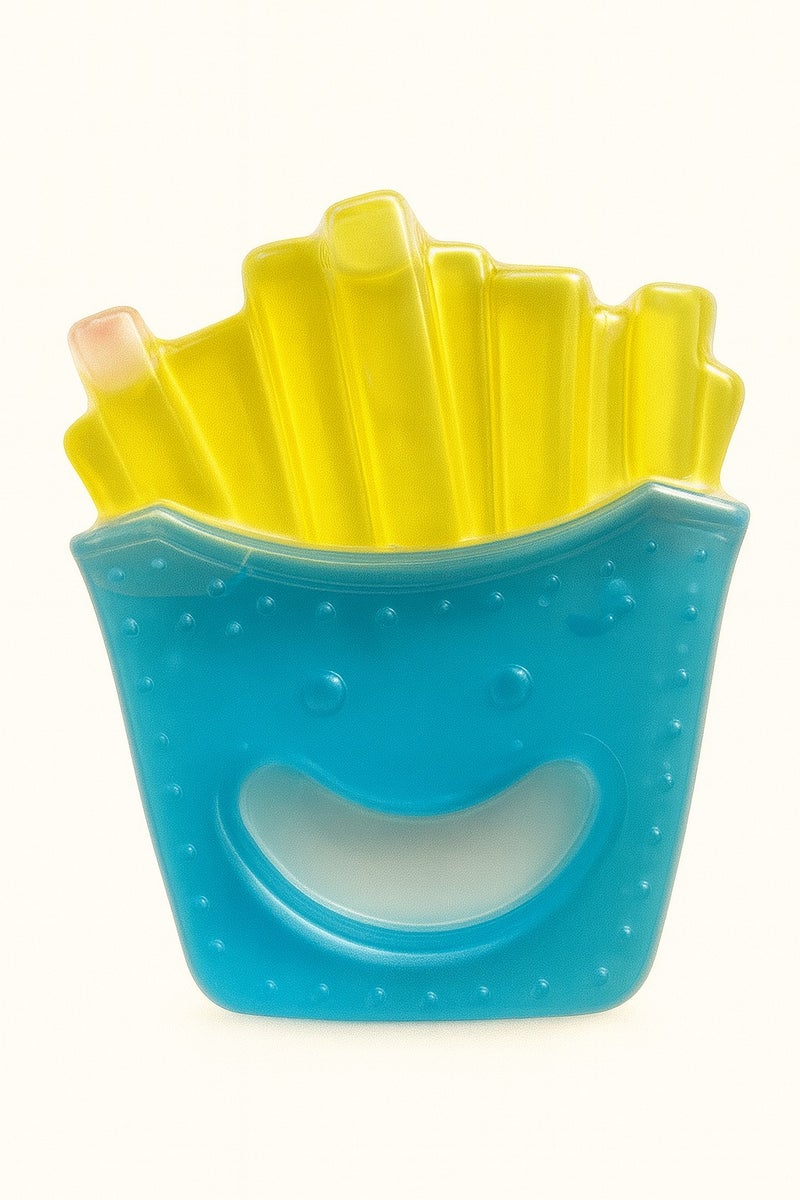 Fries Teether Toy – Blue, Soft & Safe for Babies (3m+) 