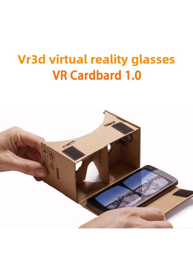 Generic Google Cardboard Glasses Cardboard1.0 Paper Vr Glasses Virtual Reality 3Dvr Mobile Phone Magic Mirror Diy-Color:Black  - Image 2