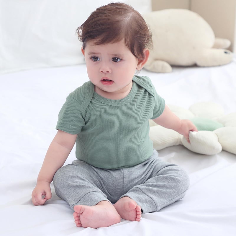 Ruliby Baby Boy Bodysuit and Pant Set Summer Soft Newborn Clothes Outfits 3-6 month - Image 2