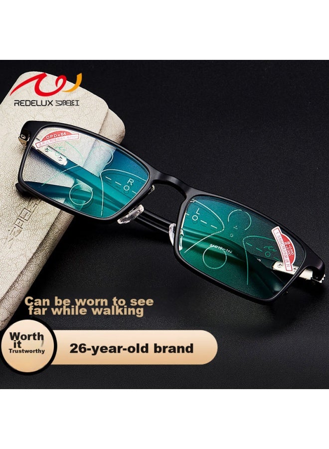 Sunset Red Reading Gl For Men And Women, Bifocal Anti-blue Light Zoomable Business Fashion High-definition Gl For Elderly E9010 200 Degrees - Image 3