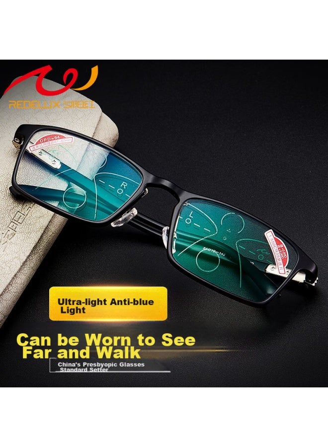 Sunset Red Reading Gl For Men And Women, Bifocal Anti-blue Light Zoomable Business Fashion High-definition Gl For Elderly E9010 200 Degrees - Image 1