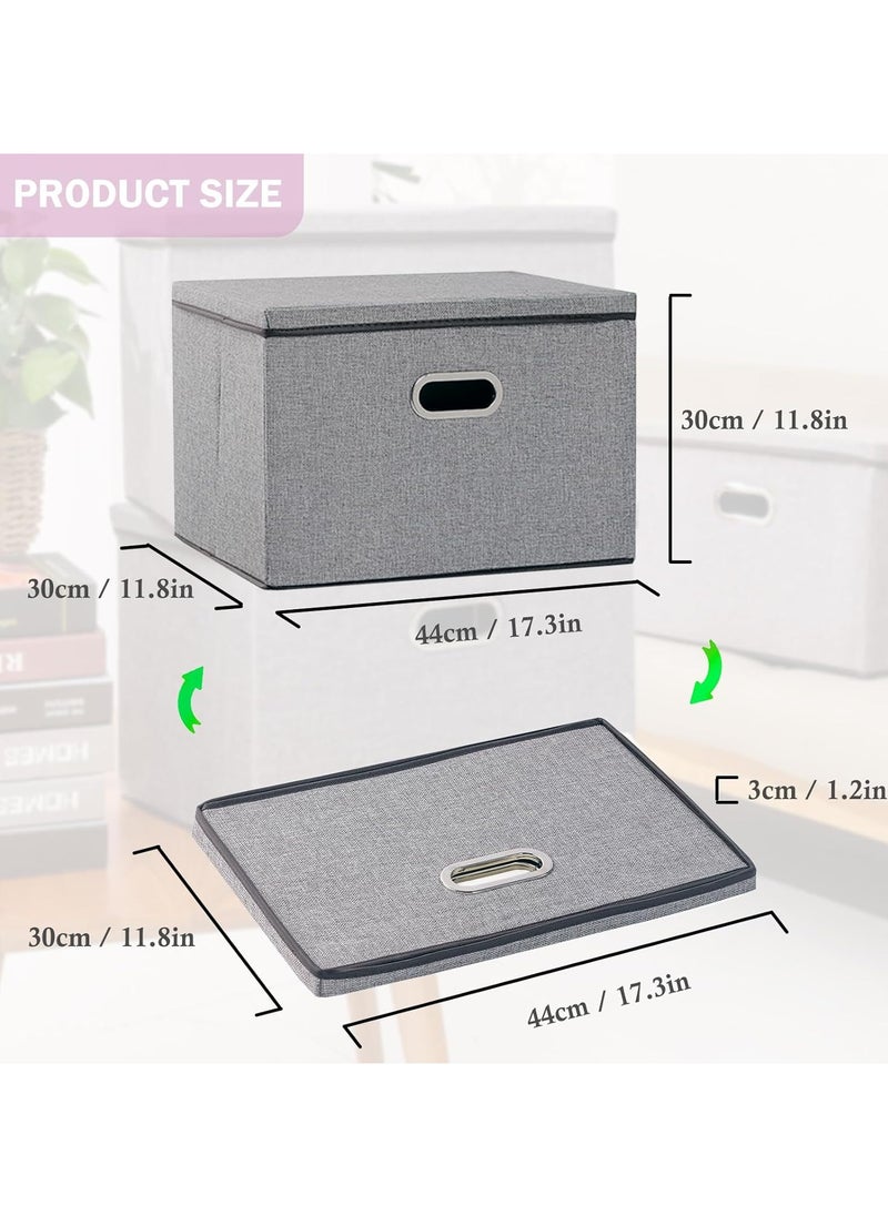AUTOYSUR Clothes Organizer Drawer with Cover, Foldable Fabric Storage Boxes Cloth Storage Organizer Drawer Storage Cubes, Wardrobe Clothes Organizer Toys Storage Bin for Underwear Socks (grey-2pc)  - Image 2