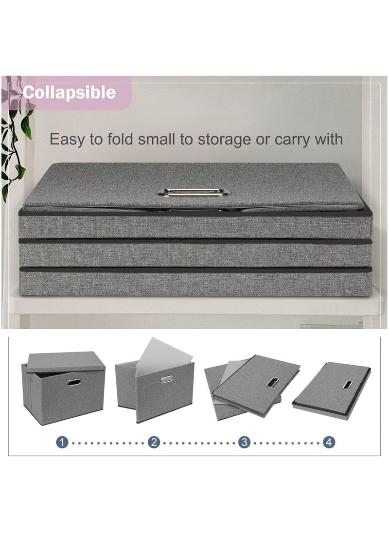 AUTOYSUR Clothes Organizer Drawer with Cover, Foldable Fabric Storage Boxes Cloth Storage Organizer Drawer Storage Cubes, Wardrobe Clothes Organizer Toys Storage Bin for Underwear Socks (grey-2pc)  - Image 5