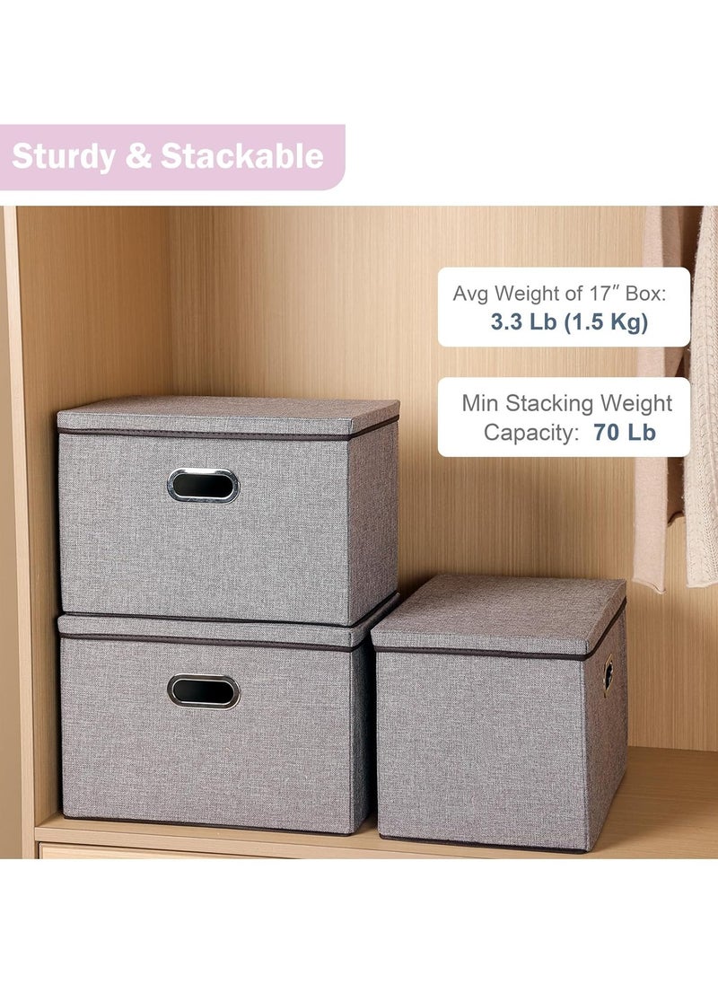 AUTOYSUR Clothes Organizer Drawer with Cover, Foldable Fabric Storage Boxes Cloth Storage Organizer Drawer Storage Cubes, Wardrobe Clothes Organizer Toys Storage Bin for Underwear Socks (grey-2pc)  - Image 4