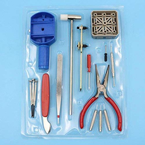 SHB 16PCS Watch Clock Opener Repair Tool Kit Set Pin Screwdriver/Tweezers/Pliers Hand Tool Sets - Image 1