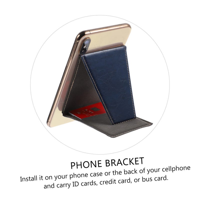 Leather Phone Bracket Wallet Money Clip Card Pouch With Horizontal Stand For Purse - Image 4