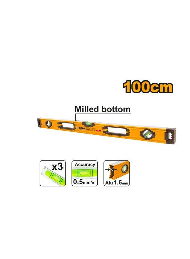 INGCO INGCO Industrial Spirit Level HSL08100 – 100 cm Aluminium with 3 Precision Vials - Image 3