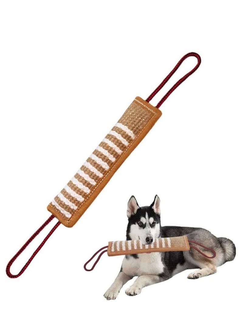 SYOSI Dog Bite Tug Toy ,Strong Dog Pull Toy with Tough Jute,Interactive Toys for Medium to Large Dogs Jute Bite Toy,Best for Tug of War,Dog Bite Pillow,Dog Toys,Dog Bite Sleeves Khaki - Image 1