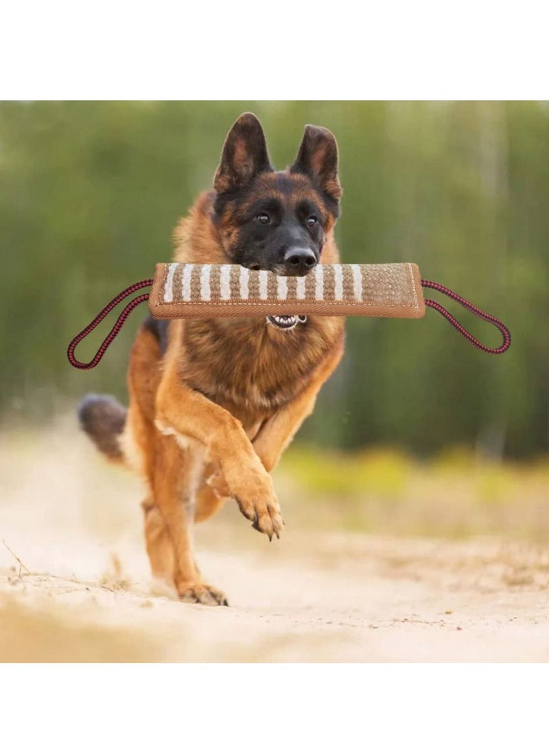 SYOSI Dog Bite Tug Toy ,Strong Dog Pull Toy with Tough Jute,Interactive Toys for Medium to Large Dogs Jute Bite Toy,Best for Tug of War,Dog Bite Pillow,Dog Toys,Dog Bite Sleeves Khaki - Image 2