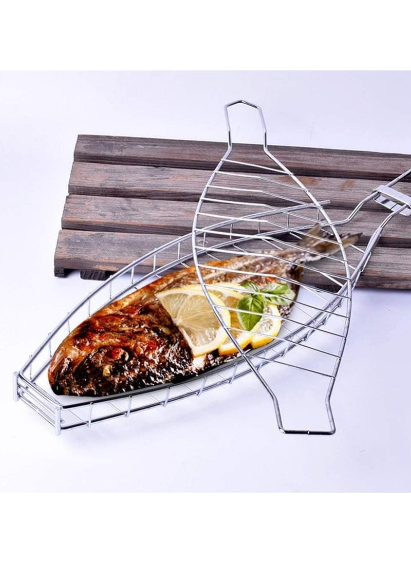 Raxoom charcoal grill Barbecue Grids grill accessories grill net Fish basket outdoor grill basket fish grill holder y grill meat foldable basket Metal grilled fish iron net  - Image 2