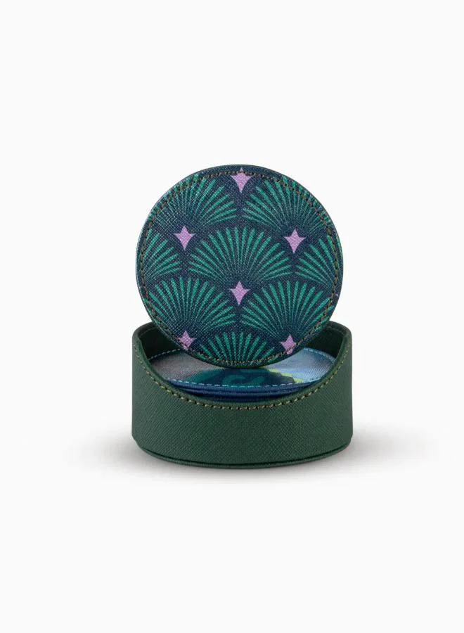 Silsal Set of 6 Bahja Leather Coasters