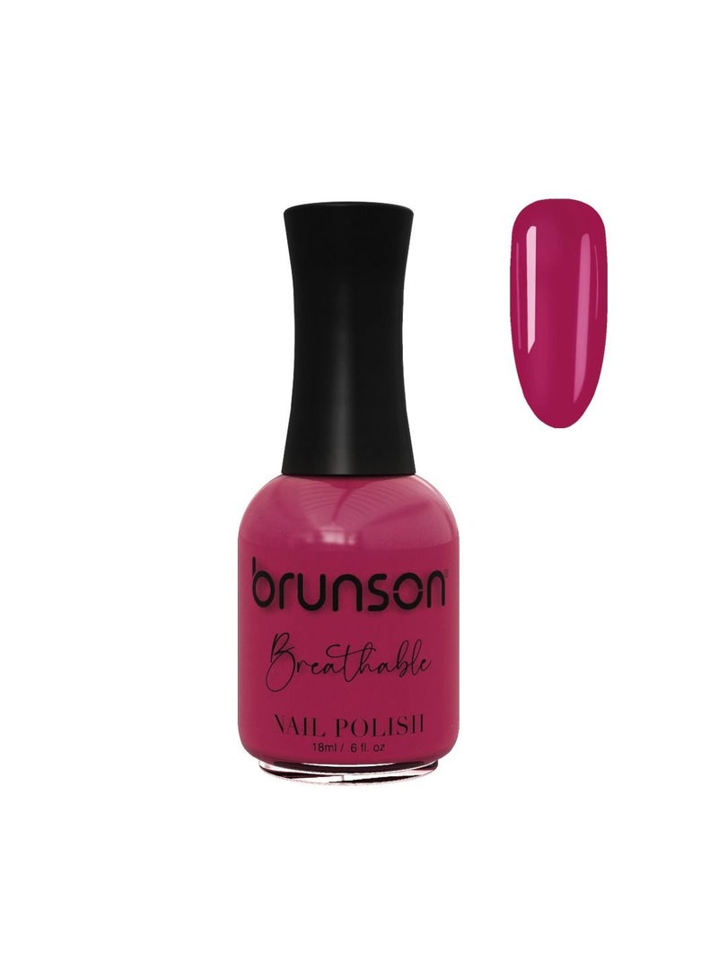 Brunson Breathable Nail Polish Halal Nail Lacquer Wudu Friendly Quick Dry Long-Lasting Easy Peel Off Glossy Shine Water Based Nail Paint 18ml