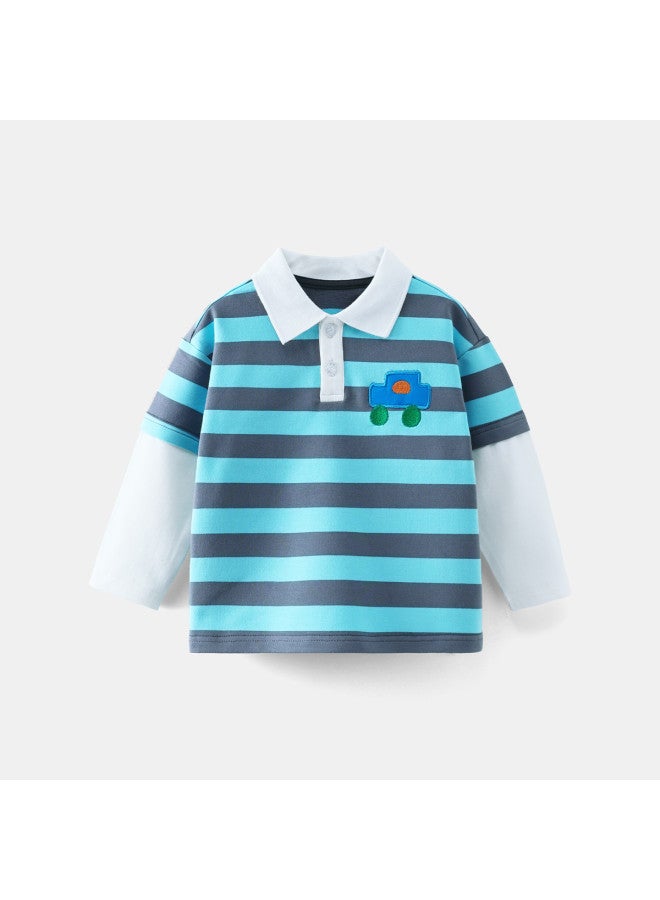 Boys' Sweatshirt Spring/autumn Kids' Polo Collar Shirt Top Toddler Clothes Baby Boy - Image 5