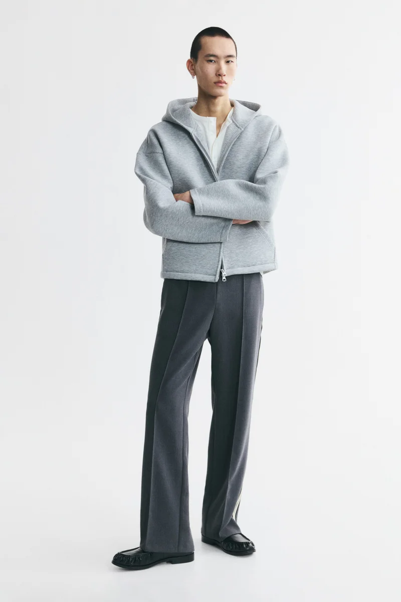 H&M  Oversized Fit Scuba zip-through hoodie for Men | Best Price UAE