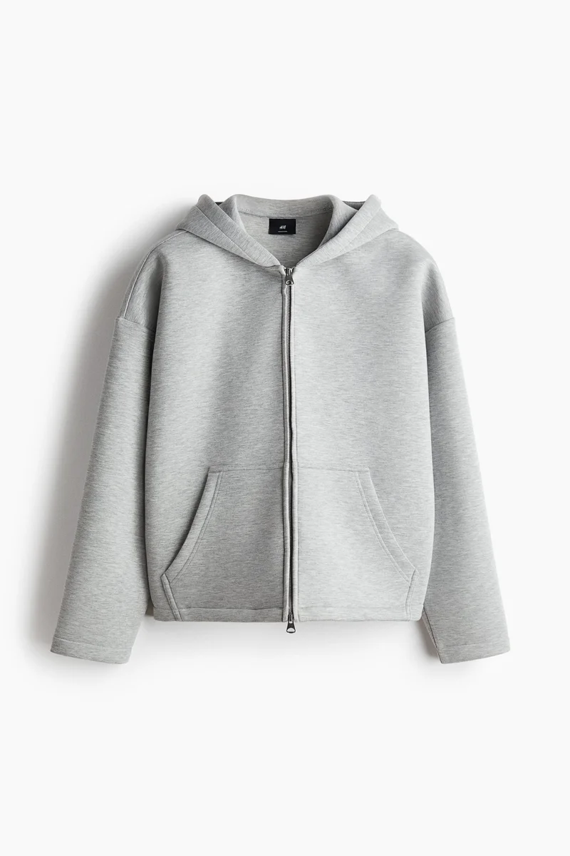 Oversized Fit Scuba zip-through hoodie