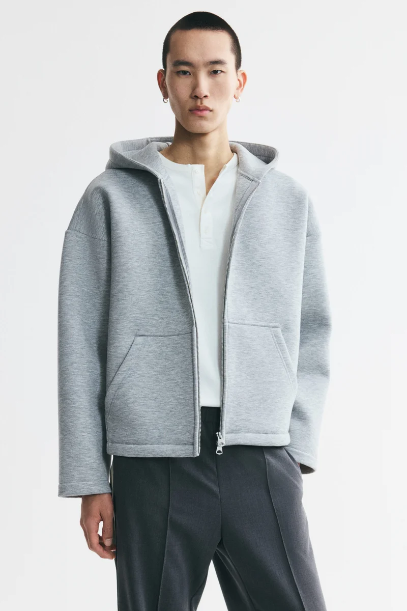 H&M  Oversized Fit Scuba zip-through hoodie for Men | Best Price UAE