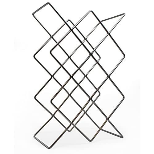 Mango Steam Elegant 10 Bottle Wine Rack Holder for Countertop and Fridge Storage - Gray Silver Metallic - Image 3