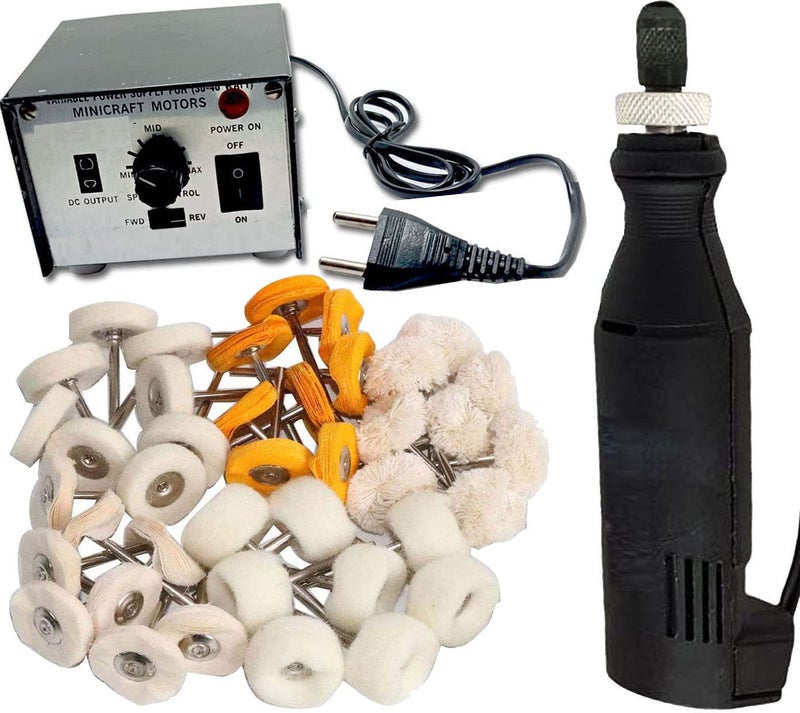 DIY Crafts DIY Crafts 8x Type Wheel Burr, Buffing Wheel, Tools Minicraft Machine/Mini Drill Machine With 12V Speed And Direction Control Stabilizer Elimeter Box A(8x Type Wheel Burr, Buffing Wheel)  - Image 1
