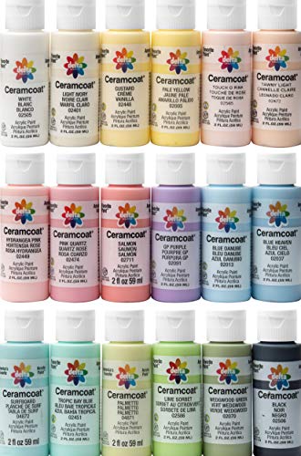 Delta Creative 18 Color Ceramcoat Acrylic Paint Set, 2 oz, Pastels - Image 1