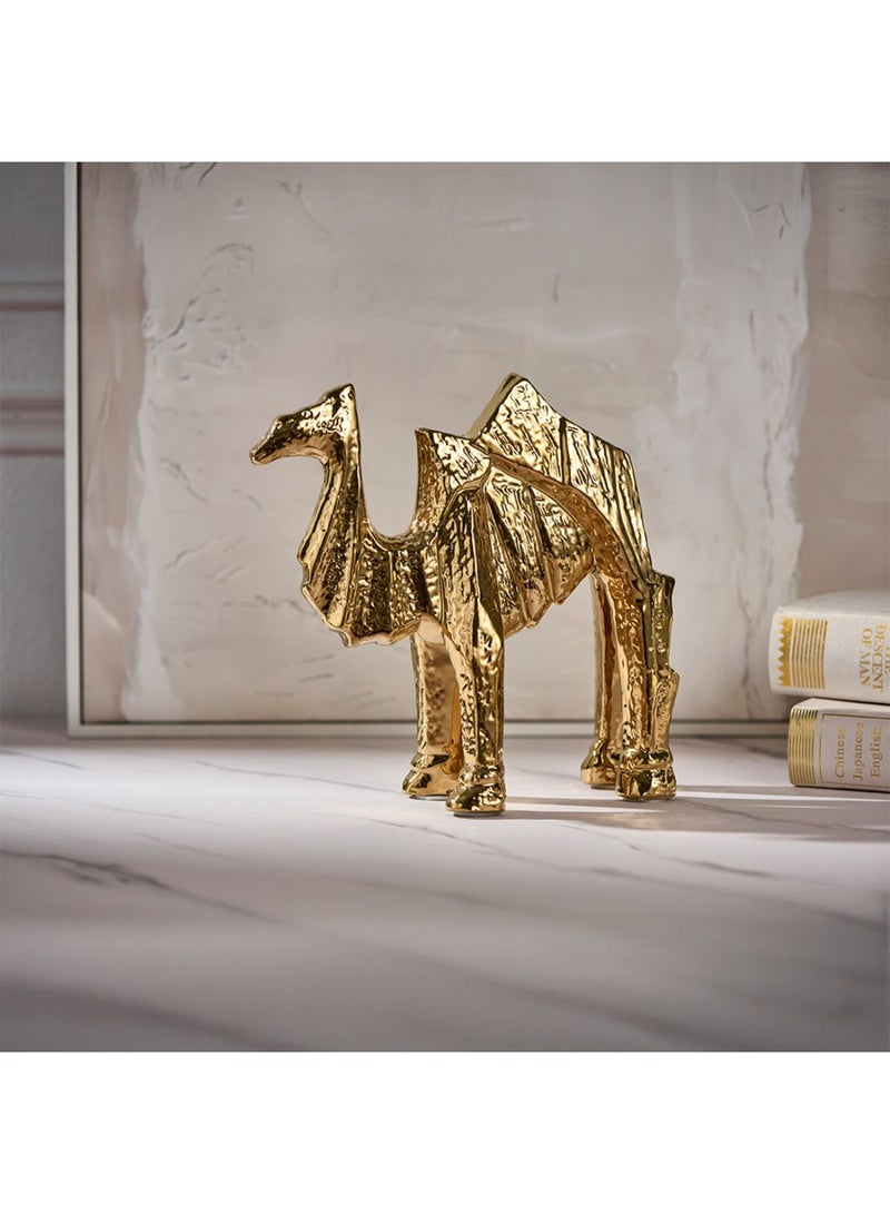 DANUBE HOME Venice Ceramic Abstract Camel – Modern Decorative Sculpture with Artistic Design, Perfect for Home Decor, Office Desk Accents, Luxury Gifting & Contemporary Interior Styling L25.5 X W10 X H25Cm - Image 1
