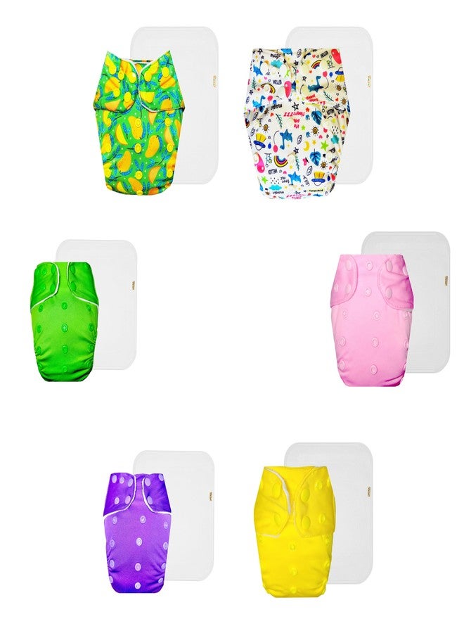 حفاضات دمبلدو القماشية الممتازة مع حشوة قطنية (عبوة من 6) | ملائمة تمامًا | مانعة للتسرب | سهلة التنظيف | تغيير حفاضات بدون قلق | من 3 أشهر إلى 3 سنوات | للجنسين - Image 1