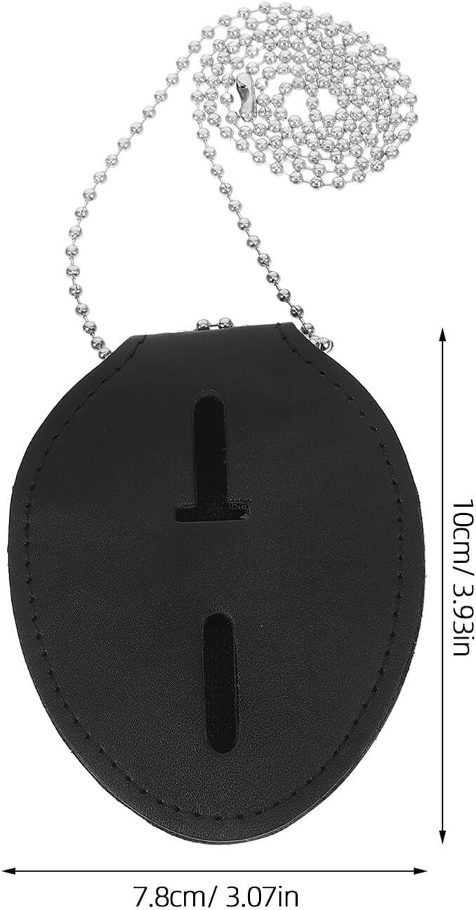 Pu Badge Holder with Fastener and Bead Chain Nail Badge Attachment Id Card Protector for Men and Women in Office and Security Settings - Image 4