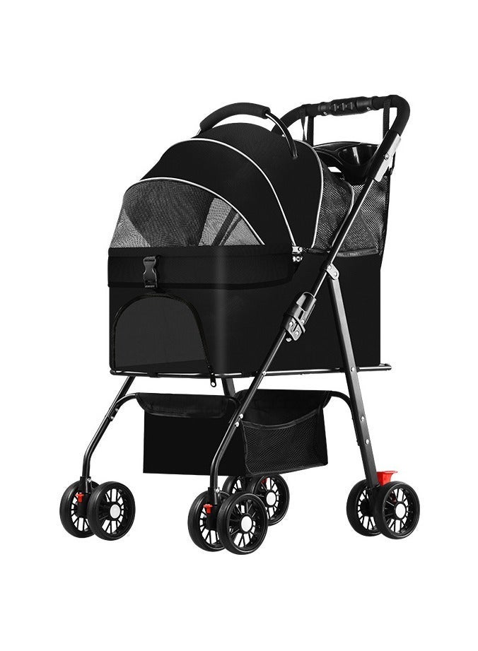 عربة للقطط والكلاب، قابلة للفصل، تحمل حتى 20 كجم، بدون سحاب - Image 1