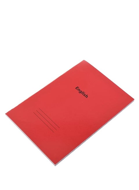 كشكول  انجليزي مبطن مزدوج مقاس A5، 60 ورقة، 58 غرام، 22.5 × 16 سم، مناسب لاي اعداد، من المكتب الى المدرسة - احمر