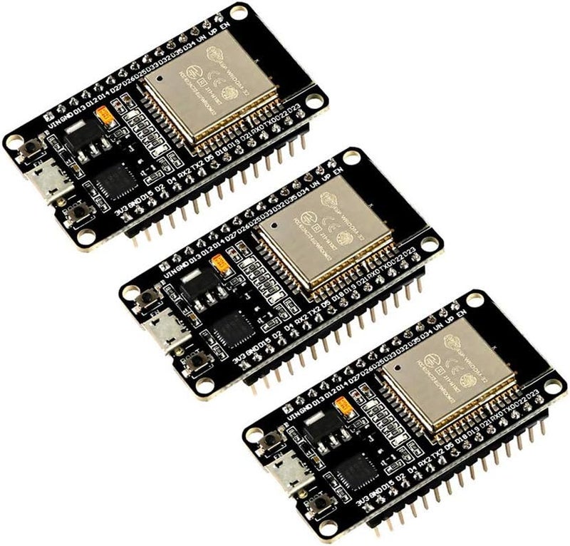 AiTrip ESP-WROOM-32 ESP32 ESP-32S Development Board 2.4GHz Dual-Mode WiFi + Bluetooth Dual Cores Microcontroller Processor Integrated with Antenna RF AMP Filter AP STA Compatible with Arduino IDE (3PCS) - Image 1