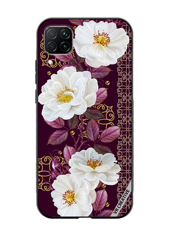 VR CREATIVE Protective Case Cover For Huawei Nova 7i/P40 Lite Vertical Floral Border Pattern Design Multicolour - Image 1