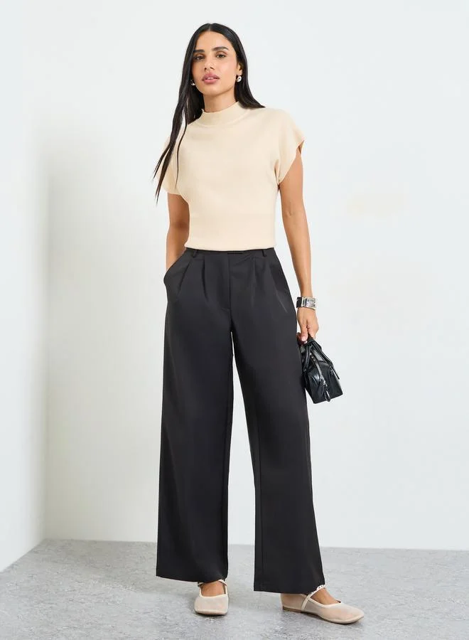 Take Two Black Wide-Leg Trousers