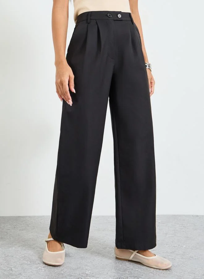 Take Two Black Wide-Leg Trousers