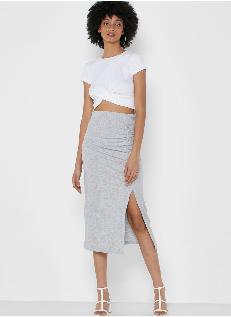 Jacqueline de Yong Side Slit Midi Skirt  - Image 1