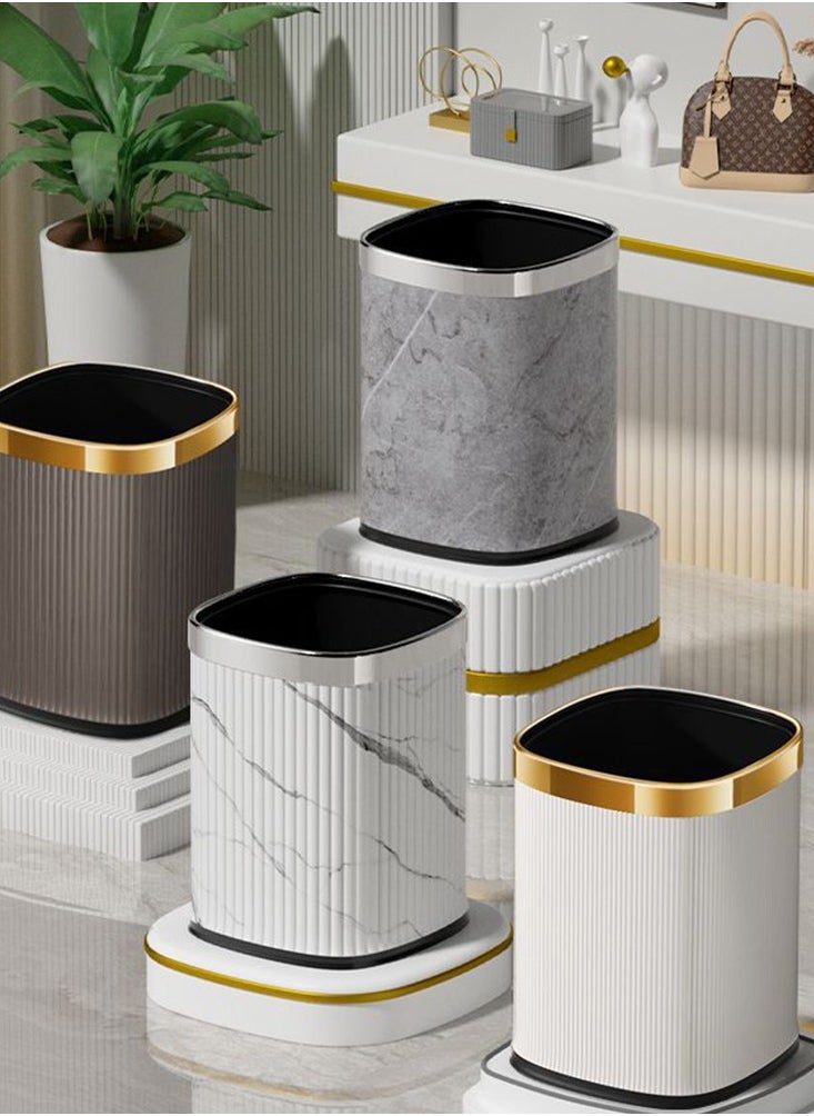 CityRiya-Long - Trash Can 12L Bathroom Garbage Can Waste Bin Kitchen Trash Can Garbage Trashcan Container Bin Large Wastebasket Recycling Bin with Removable Inner Bucket for Home Kitchen Toilet Bedroom Office - Image 1