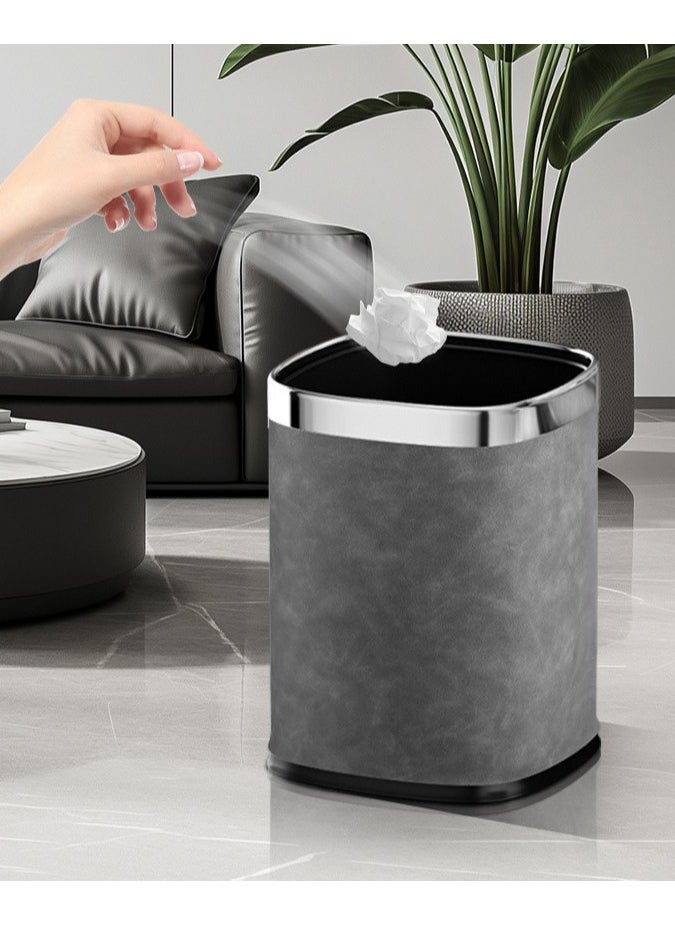 CityRiya-Long - Trash Can 12L Bathroom Garbage Can Waste Bin Kitchen Trash Can Garbage Trashcan Container Bin Large Wastebasket Recycling Bin with Removable Inner Bucket for Home Kitchen Toilet Bedroom Office - Image 1
